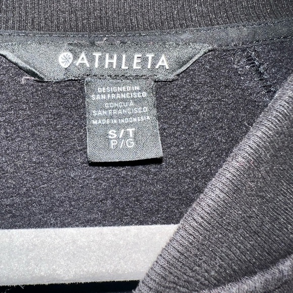 Womens Athleta Black Bomber Zip Up Small Tall - Picture 4 of 5